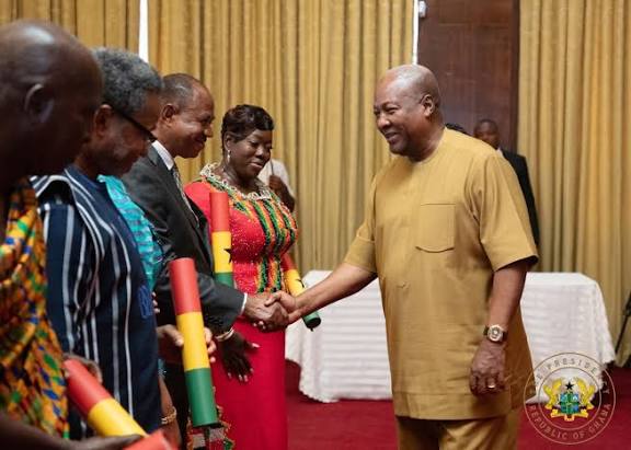President John Dramani Mahama speaking to the diplomatic corps in Accra.